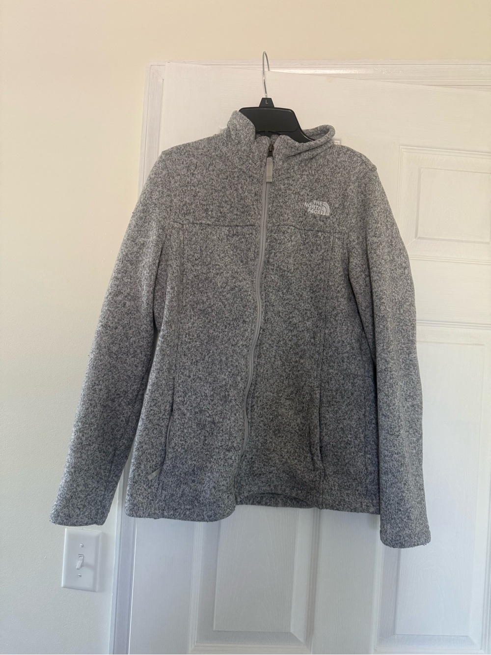 The North Face Women's Gray Zip-Up Teddy Fleece Jacket